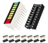 DAOKAI 8 pcs 10 Segment LED Bar Graph Display rouge jaune bleu vert Indicateur Couleur Bar Indicateur + 8 pcs DIP-20 socket pour Arduino Electronics Project DIY