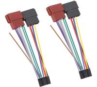 DAOKAI Adaptateur autoradio ISO, prise adaptateur stéréo 16 broches pour faisceau de câbles ISO,connecteur femelle pour récepteur, remplacement du faisceau de câbles radio pour ancien Pioneer 2 pièces
