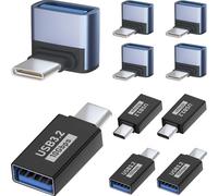 DAOKAI Adaptateur USB-C vers USB 3.1,adaptateur USB-C mâle à 90° vers USB femelle,convertisseur de transfert de données 10 Gbit/s OTG,charge rapide pour smartphones,tablettes et ordinateurs portables