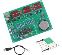 DAOKAI AT89C2051 6 Kit d'horloge numérique LED Horloge électronique DIY Kit 9V-12V LED Affichage numérique du tube avec USB mâle 2 cœurs pour les amateurs d'électronique de l'école professionnelle