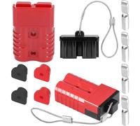 DAOKAI Battery Quick Connect/Disconnect 350A 0-2AWG Wire Harness Plug Connector for Winch, Trailer and trolling Motor Towing Winch Quick Connect Systems,Red,2PCS