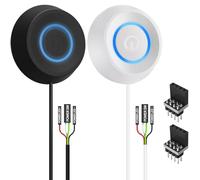 DAOKAI Bouton d'alimentation pour PC Bouton d'alimentation externe pour disque dur Bouton LED rond pour ordinateur On/Off Desktop Remote PC Case Power Switch(Black+White) for Motherboard Boot
