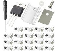 DAOKAI BT136-600E Triac Thyristor Gate Trigger Through Hole 4A 600V TO-220AB-Remplace BT136 BT136-600 BT136-600D avec kit de montage de tournevis pour dissipateur thermique en aluminium (20 pièces)