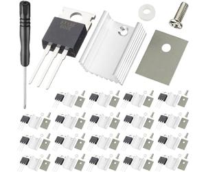 DAOKAI BT136-600E Triac Thyristor Gate Trigger Through Hole 4A 600V TO-220AB-Remplace BT136 BT136-600 BT136-600D avec kit de montage de tournevis pour dissipateur thermique en aluminium (20 pièces)