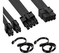 DAOKAI Câble CPU pour Corsair,câble d'alimentation CPU EPS mâle à mâle 8 Broches vers 8 et 4+4 Broches, 60 cm/23,62 Pouces, pour Thermaltake, pour ARESGAME Power (60 cm + 20 cm)