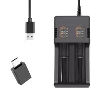 DAOKAI Chargeur de batterie 18650,Chargeur universel intelligent 2 baies avec écran LED compatible 26650 21700 18650 18490 16340 14500 10440 pour batterie rechargeable Li-ion 3.7V