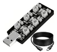 DAOKAI Chargeur USB pour batterie LiPo 1S 3,7 V/4,20 V Chargeur LiHV 6 canaux 1S 6 en 1 Micro JST 1,25 JST-PH 2,0 mCX mCPX Connecteurs avec câble d'extension USB pour Tiny Whoop Blade Inductrix