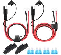 DAOKAI Connecteur de batterie SAE,2FT/5FT SAE à O Ring Terminal Harness 16AWG Quick Connect/Disconnect,avec fusible de protection 15A,pour voitures, motos et tracteurs-4PCS