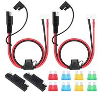 DAOKAI Connecteur de batterie SAE, 2FT SAE to O Ring Terminal Harness 10AWG Quick Connect/Disconnect, 15A/20A/30A Fuses for Cars Motorbike Tractors-2PCS