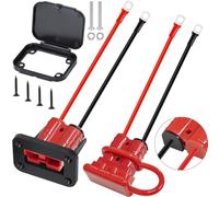 DAOKAI Connecteur rapide de batterie 50A, batterie de 6 à 12 jauges 10AWG, connecteur de câble en silicone 40cm avec terminal en O, kit de connexion de harnais de câbles pour voiture - 2 paquets