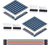 DAOKAI Dot Matrix Module 8x8 Dot Matrix LED Display Single Blue Light MCU Control Driver Board with Cable for Arduino Microcontroller(2pcs)