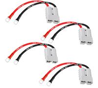 DAOKAI Forklift Charging Plug Cable,Connecteur rapide pour batterie 50A 600V,Connecteur de câble en silicone 10AWG 30cm avec borne en O pour voiture, treuil et remorque - 2 sets