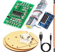 DAOKAI HX711 Kit de module ADC avec capteur de poids + cellule de charge numérique 5 kg pour balance électronique également avec module d'affichage de la balance, fil d'alimentation 3,5 x 1,35 mm