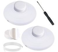 DAOKAI Interrupteur au pied pour lampe sur pied, interrupteur en ligne blanc 3A125VAC, bouton-poussoir à ressort marche/arrêt,pour remplacer la pédale de commande- 2 pièces