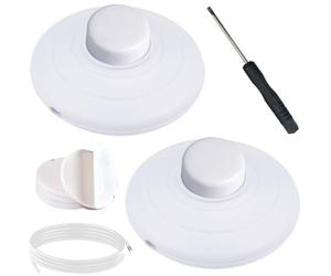 DAOKAI Interrupteur au pied pour lampe sur pied, interrupteur en ligne blanc 3A125VAC, bouton-poussoir à ressort marche/arrêt,pour remplacer la pédale de commande- 2 pièces