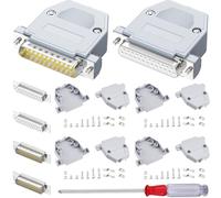 DAOKAI - Kit adaptateur DB25,Adaptateur pour terminal RS232 25PIN,Connecteurs à souder D-SUB mâle/femelle,Boîtier plastique DB9(3PCS Mâle + 3PCS Femelle)
