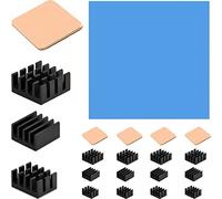 DAOKAI Kit de dissipateur thermique en aluminium + cuivre 21 pièces pour protéger la carte mère, pour Raspberry Pi 4, Raspberry Pi 3 B+ avec ruban adhésif thermoconducteur