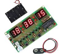 DAOKAI Kit d'horloge numérique 6 bits AT89C2051 Puce LED Affichage numérique du tube Horloge électronique DIY Pratique de soudure Kits d'apprentissage avec clip de batterie 9 V