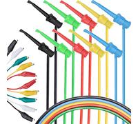 DAOKAI Lot de 5 crochets de test 5 couleurs IC Crochet de test à double extrémité avec câble, avec 5 câbles de pinces crocodiles à double extrémité pour électronique, composant, test de connexion