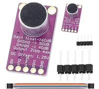 DAOKAI MAX9814 Module d'amplificateur de microphone Carte de contrôle de gain automatique 2.7V - 5.5V 40dB / 50dB / 60dB Réglage du gain MIC Préamplificateur à faible bruit, pour Arduino (2PCS)