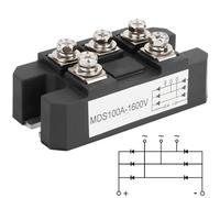DAOKAI MDS100A Redresseur 1600V Pont redresseur à diodes triphasé haute puissance Module de diode AD à DC pleine onde Convertisseur AC DC Performance stable de conversion de puissance