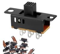 DAOKAI Mini micro interrupteur à glissière DPDT 6 mm de haut bouton 6 broches 3 positions interrupteur à glissière vertical à montage sur panneau DC 50V 0,5A bascule de verrouillage -100 pcs