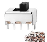 DAOKAI Mini micro interrupteur à glissière SPDT bouton haut interrupteur à glissière vertical 3 mm 1P2T 2 positions 3 broches montage sur panneau interrupteur miniature à bascule - 100 pièces