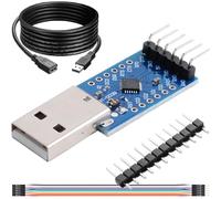 DAOKAI Module convertisseur série CP2104 Module USB 2.0 vers TTL UART STC Downloader Flash upgrade board avec câble d'extension USB câble connexion pin header pour Arduino pour Raspberry Pi