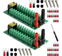 DAOKAI Module de distribution de bornier 2x10 positions 48V,20A pour AC DC | Bornier à barrière, conception à triple entrée, pour connexions d'extension de modules, Ensemble de deux pièces