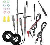 DAOKAI P6100 Kit de sondes d'oscilloscope universel (lot de 2) avec sondes à clip d'oscilloscope 100 MHz + kit de câbles de test BNC vers mini graber (câble BNC mâle vers BNC mâle)