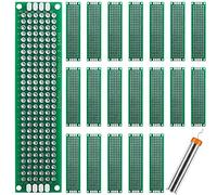 DAOKAI PCB Board Double Face Prototype Souder Universal Circuit Board Breadboard DIY 2 × 8cm avec Tin Wire Pen for Electronic Creation of Projects and Prototyping (20Pcs)