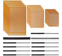 DAOKAI PCB Board Prototype Breadboard Kit 5 x 7 cm & 7 x 9 cm & 9 x 15 cm Bakelite DIY Prototype Board, Universal Circuit Boards (15Pcs) avec Female Male Single Row 40 Pin Header (10Pcs)