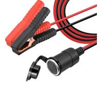 DAOKAI Pince crocodile pour batterie de voiture 12V/24V avec câble d'extension de 2m (pinces crocodiles)14AWG Adaptateur de prise allume-cigarette de voiture, pour charger la batterie de voiture
