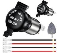 DAOKAI Prise allume-cigarette,DC 12V 120W Prise d'alimentation de remplacement,Adaptateur de prise de courant étanche avec harnais de câblage pour voiture camion moto - 2pcs