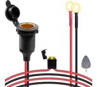 DAOKAI Prise Cigarette Fixe, Prise Allume-Cigarette Marine 12V/24V Etanche 20A Avec Câble de Connexion 16AWG 2M pour Voiture Camion Moto