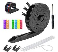 DAOKAI R18 Taille interne 10X15mm Flexible Carrier Drag Chain Cable Wire 1M/39.3 in Length Secure Plastic Black Open Type, for CNC Router Mill and 3D Printer