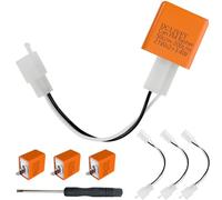 DAOKAI Relè lampeggiante a LED, Relè indicatore regolabile a 2 pin 12V CC, Unità lampeggiante elettronica universale per indicatori di direzione per motociclette per auto - Confezione da 4
