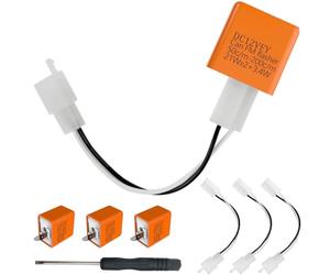 DAOKAI Relè lampeggiante a LED, Relè indicatore regolabile a 2 pin 12V CC, Unità lampeggiante elettronica universale per indicatori di direzione per motociclette per auto - Confezione da 4