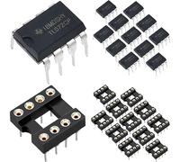 DAOKAI TL072CP Amplificateur opérationnel DIP-8 Delay Op Amps Double amplificateur opérationnel DIP TL072CN TL072 Puces IC à faible bruit avec prise IC ronde DIP-8, lot de 12