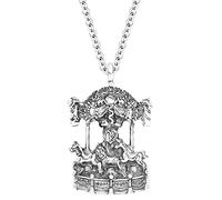 DAOMEI Antique Argent Carrousel Cheval Collier Pendentif Grand Beau Bijoux Enfants Filles Charmes Parti Décoration Charmes
