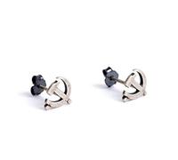 DAOMEI Boucles d'oreilles en Argent Sterling 925 avec Insigne Punk pour Hommes Boucles d'oreilles avec Signe du Parti Communiste