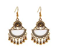 DAOMEI Ethnique Vintage Boho Egypte Boucles d'oreilles pour Les Femmes Demi-Cercle Miroir Moyen-Orient Afghan Indien Bijoux