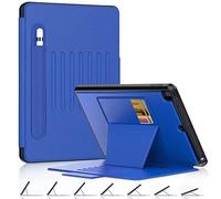 DAORANGE Coque pour iPad 9ème/ 8ème/ 7ème Génération 10.2, Etui Housse en Cuir PU Antichoc avec Porte-Stylo, Support Magnétique avec 7 Angles Réglable, Fonction Veille/Réveil Automatique (Bleu)