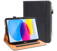DAORANGE Coque pour iPad A16 11ème/10ème Génération 11/10,9 Pouces 2025/2022, Étui Protecteur en Cuir PU avec Fonction Veille/Réveil Automatique, Étui avec Multi-Angle, Porte-Documents (Noir)