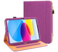 DAORANGE Coque pour iPad A16 11ème/10ème Génération 11/10,9 Pouces 2025/2022, Étui Protecteur en Cuir PU avec Fonction Veille/Réveil Automatique, Étui avec Multi-Angle, Porte-Documents (Violet)