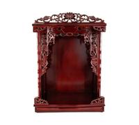 DAORBT Autel bouddhiste en bois, armoire de sanctuaire de table murale avec tiroir for encens Pooja(Rosewood,46cm)