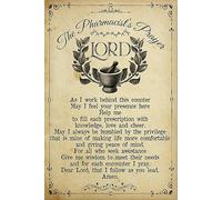 DAORJWL Plaque en métal en aluminium avec inscription « The Pharmacist'S Prayer Lord As I Work Behind This Counter » - Look rétro - Décoration murale - 20,3 x 30,5 cm - Vintage 2208