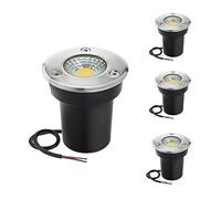 DAOTEX 4 Paquets Lumière Souterraine À LED COB Lampe Encastrée Dans Le Sol IP65 Étanche Spot LED Encastrable Exterieur Paysage Jardin Piazza Chemin Yard, AC85-265V (Color : Warm white, Size : 10W)