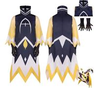 Daotutu Adam Hazbin Hotel Cosplay Costume Outfit Animé Character Alastor Bleu Uniforme Robes Ensemble Combinaison Gants Halloween Party Dress Up Suit pour Mâle Garçon (M)