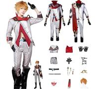 Daotutu Genshin Impact Cosplay Costume Déguisement du Rôle Tartaglia Cosplay Tenue Uniforme Ensemble Complet Halloween Carnaval Fête Habiller avec Perruque (S)
